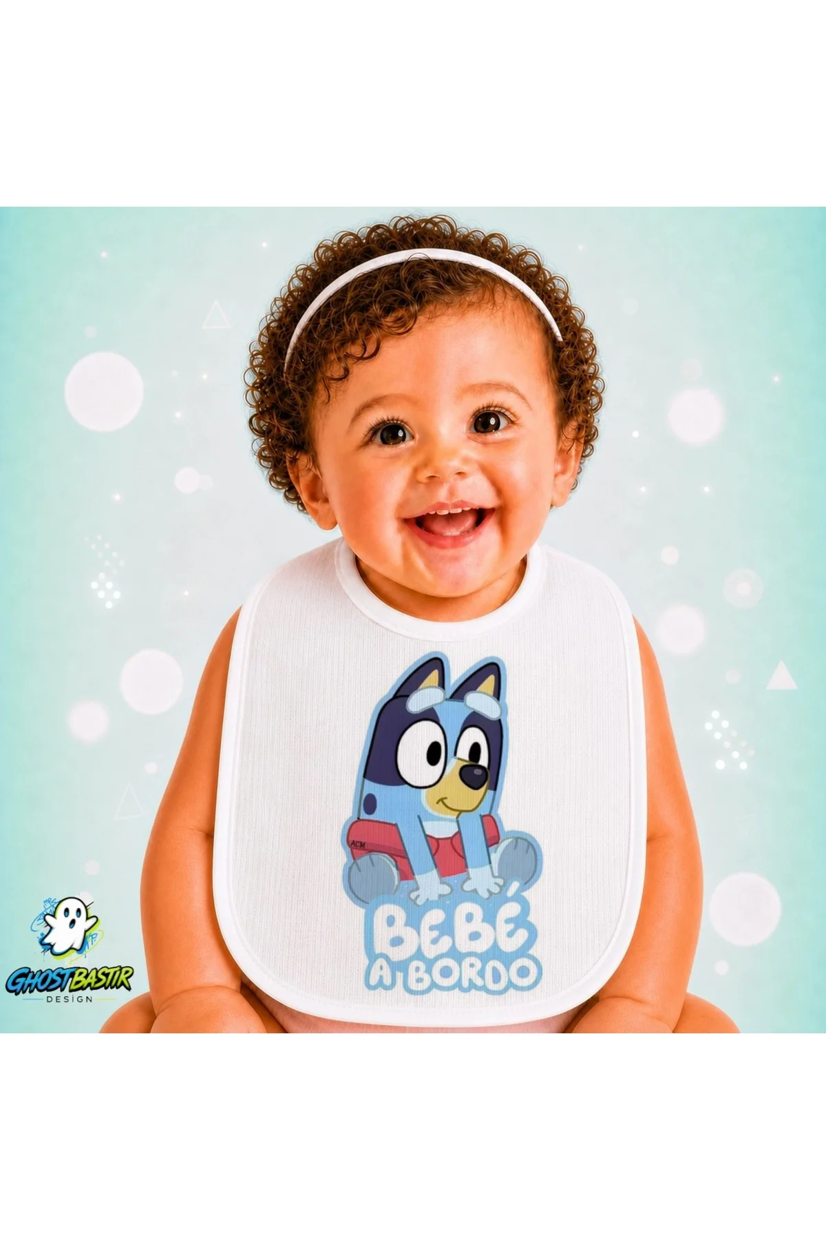 Bluey Keten Bebek Mama Önlüğü – Yumuşak, Emici, Yıkanabilir, Özel Tasarım P025