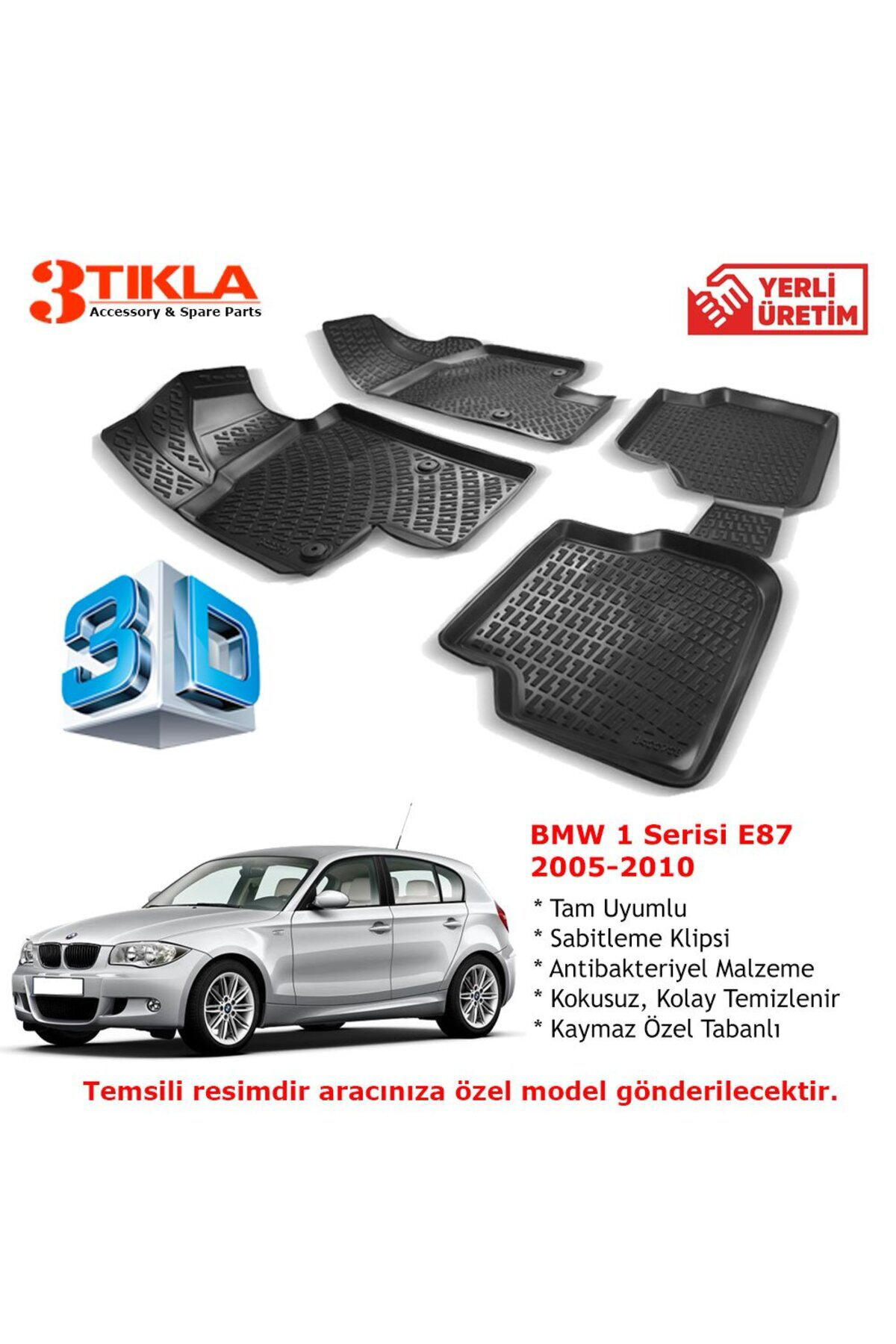 BMW 1 Serisi E87 2005-2010 Premium 3D Havuzlu Paspas Seti BMW 1 Serisi E87 2005-2010 Premium 3D Havuzlu Paspas Seti