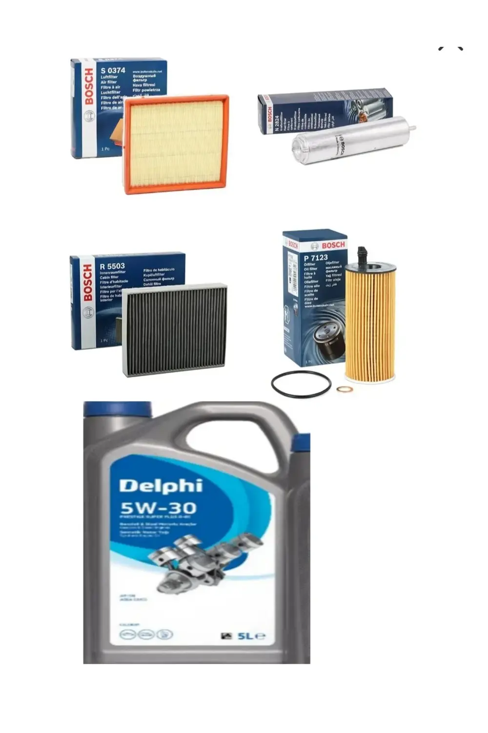 Bmw 1.16D F20/F21 2012 - 2015 4'lü Filtre Bakım Seti+DELPHİ 5W30