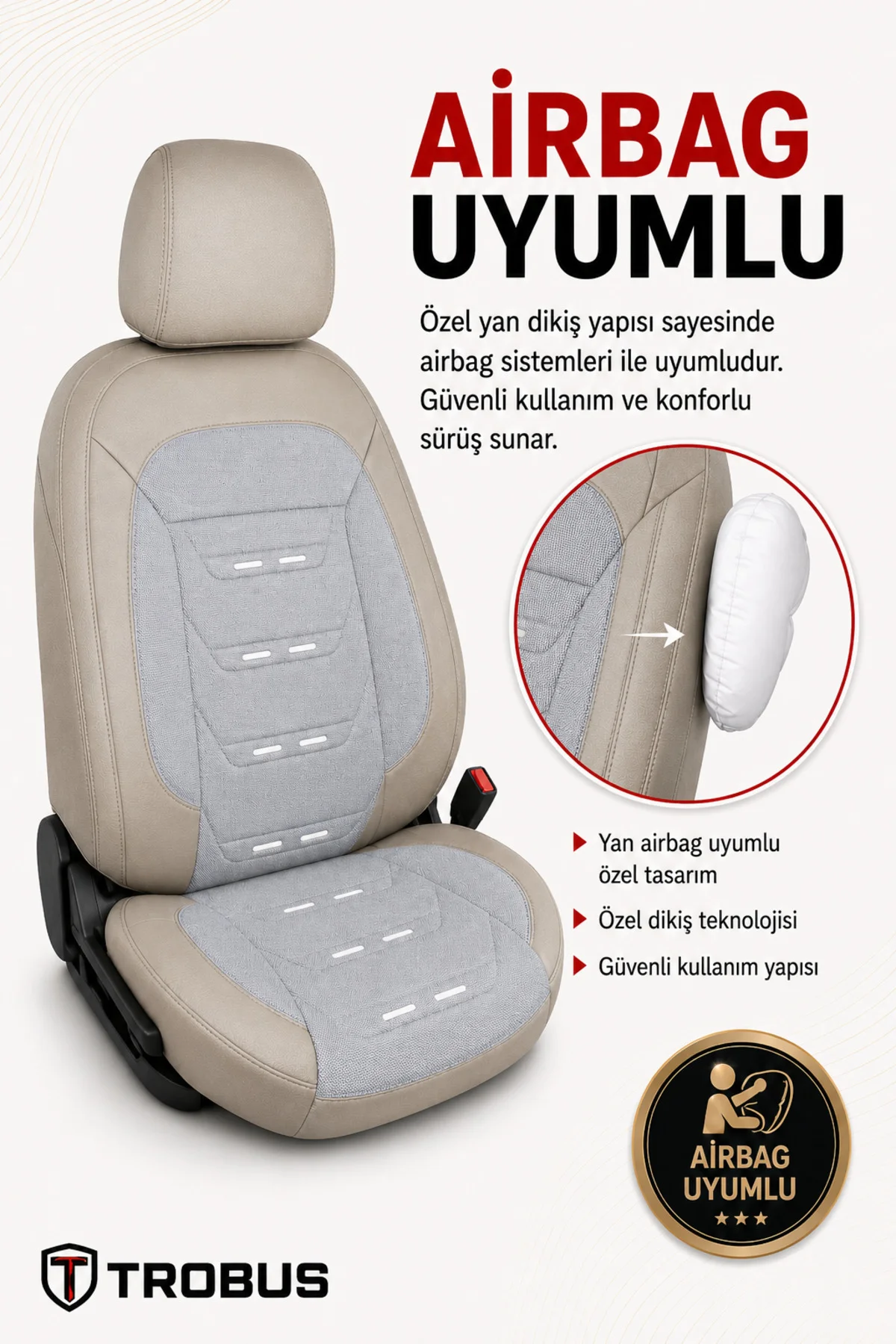 BMW 2 Gran Coupe 2020+ Uyumlu Prestige Line Keten Serisi Bej Koltuk Kılıfı