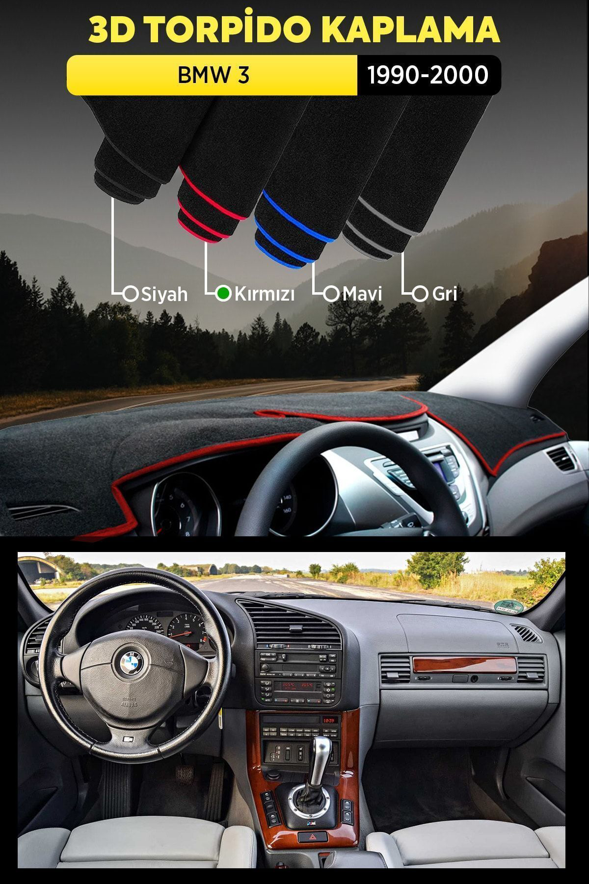 Bmw 3 (1990-2000) 3d Torpido Koruma Kılıfı - Ön Göğüs Kaplama - K