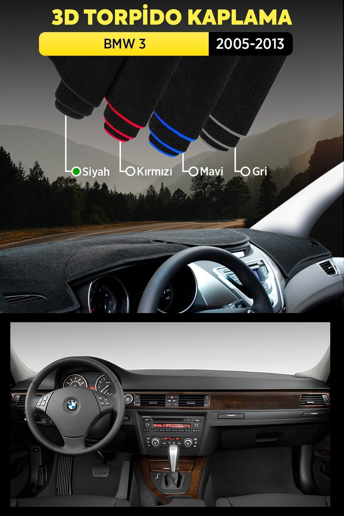Bmw 3 (2005-2013) 3d Torpido Koruma Kılıfı - Ön Göğüs Kaplama - S