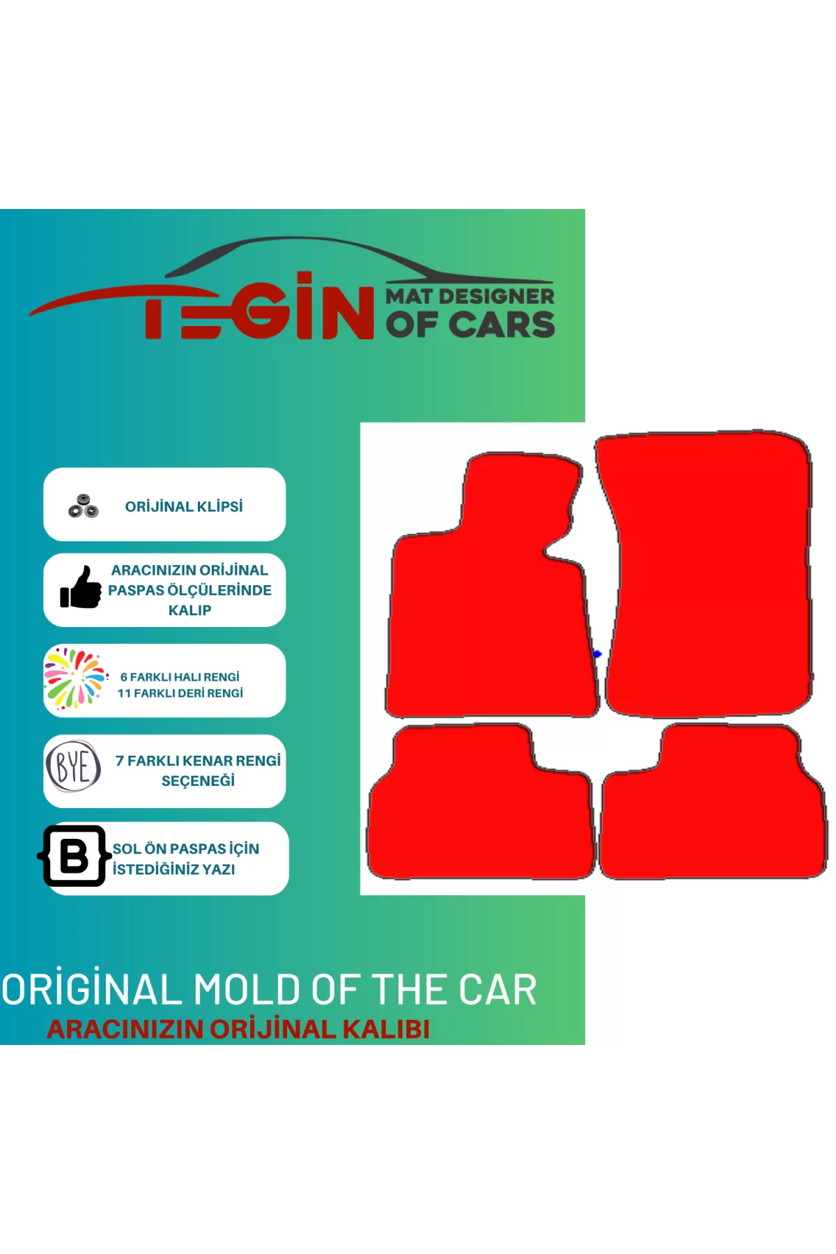 Bmw 3 Serisi E30 1982-1992 Prime Bej Halı Gri Kenar Halı Paspas