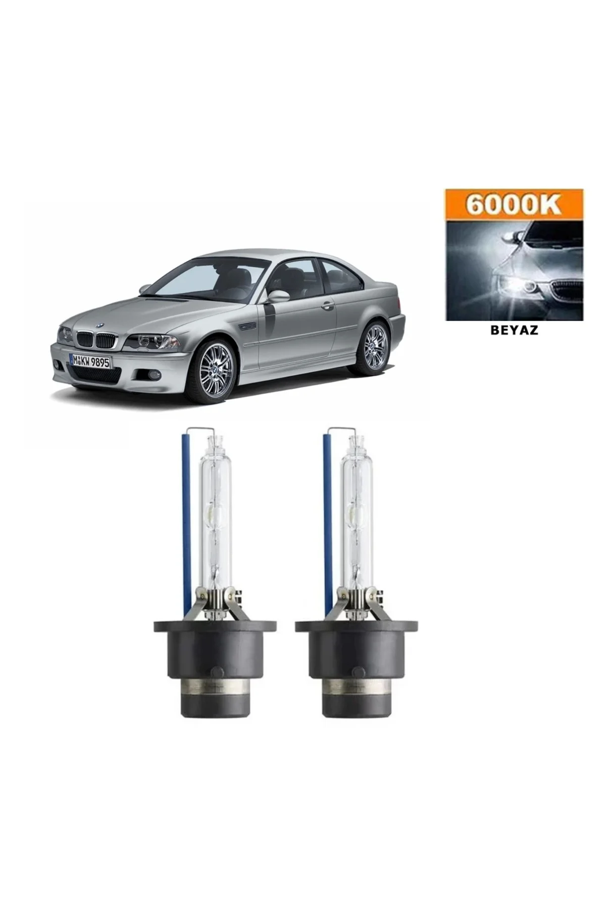 BMW 3 Serisi E46 D2S / D2R 6000K Beyaz HID Xenon Ampul 2 Adet