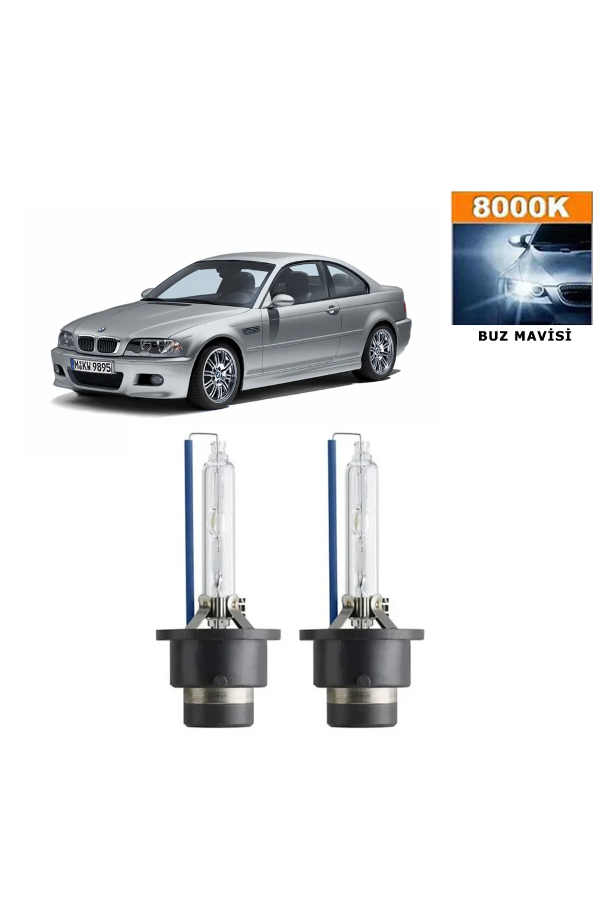 BMW 3 Serisi E46 D2S / D2R 8000K Buz Mavisi HID Xenon Ampul 2 Ade