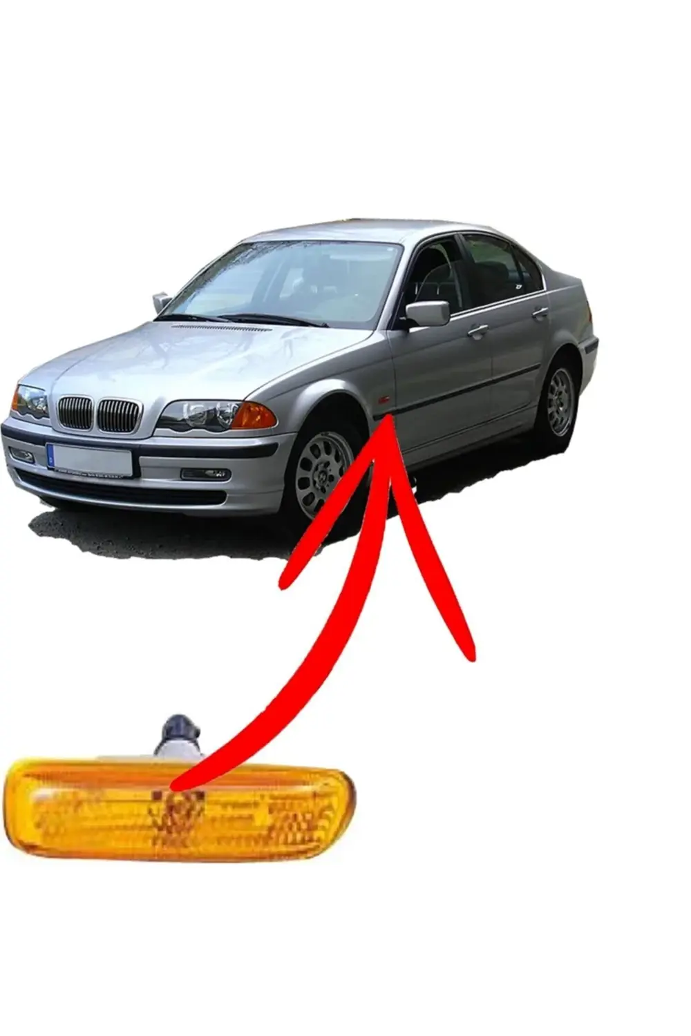Bmw 3 Serisi E46 Uyumlu Çamurluk Sinyal Lambası Sarı Duylu Sağ