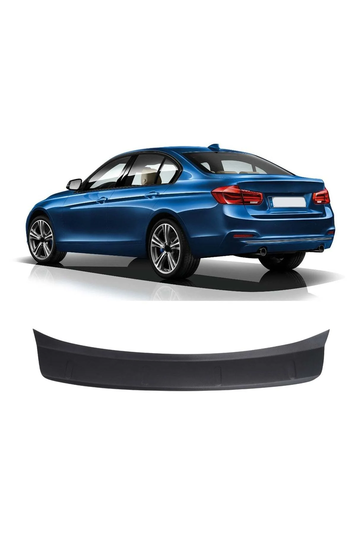 BMW 3 Serisi F30 Sedan 2011-2019 Uyumlu Arka Tampon Eşiği Koruma ABS Mat Siyah - Görsel 2