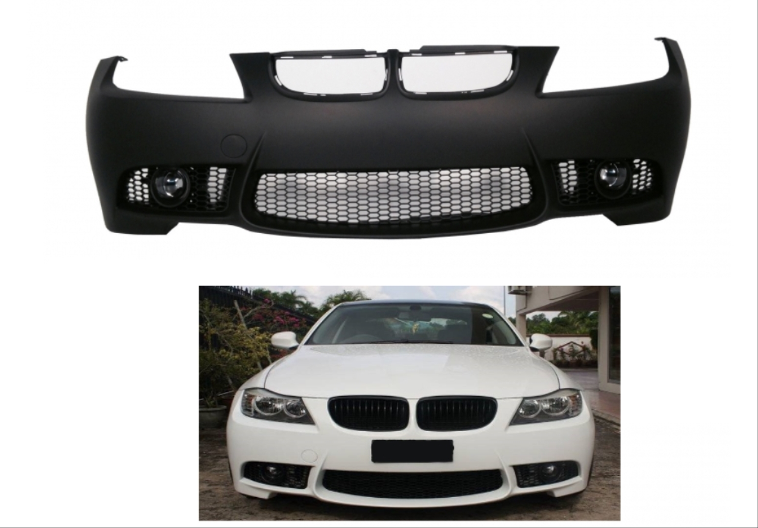 Bmw 3 Uyumlu Serisi E90 2005-2008 M3 Ön Tampon + Panjur (Sis Lamb