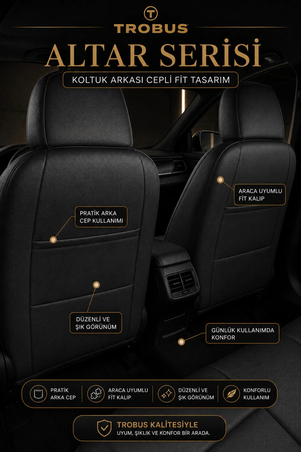 BMW 3.16 3.18 1993-2000 Uyumlu Altar Serisi Tay Tüyü Bordo Siyah Premium Koltuk Kılıfı