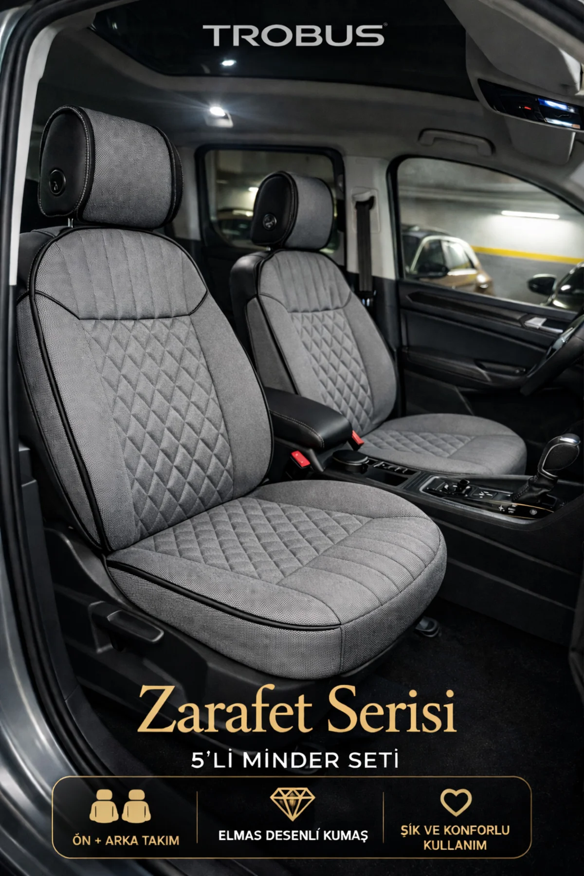 BMW 3.16-3.18 1993-2000 Uyumlu Zerafet 5 Parça Ortopedik Oto Koltuk Minderi Terletmez Gri Fiyatı, Yorumları ve Özellikleri