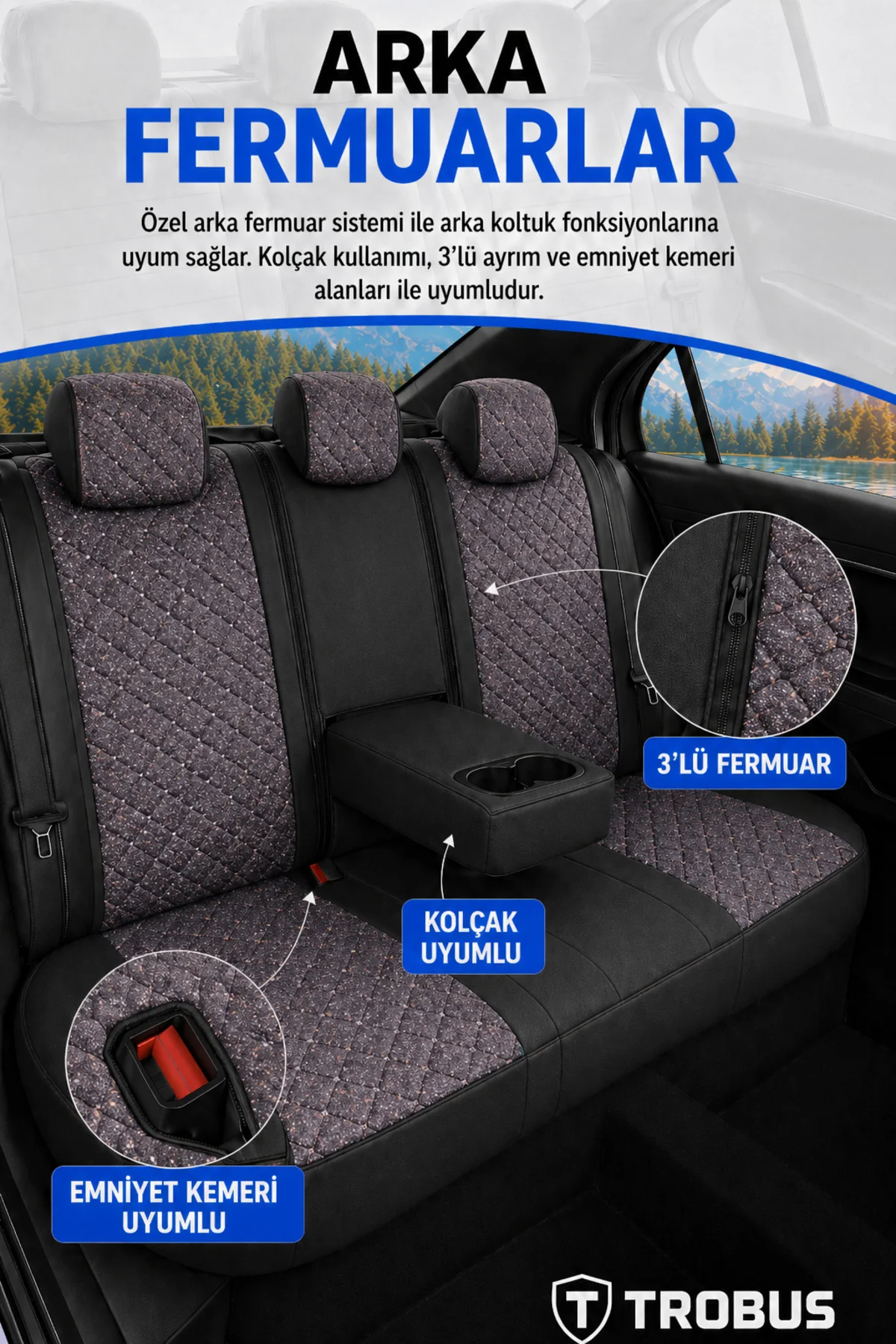 BMW 3.2 2015-2016 Uyumlu SoftCotton Serisi Pamuklu Oto Koltuk Kılıfı Siyah Füme Mürdüm Fiyatı, Yorumları ve Özellikleri