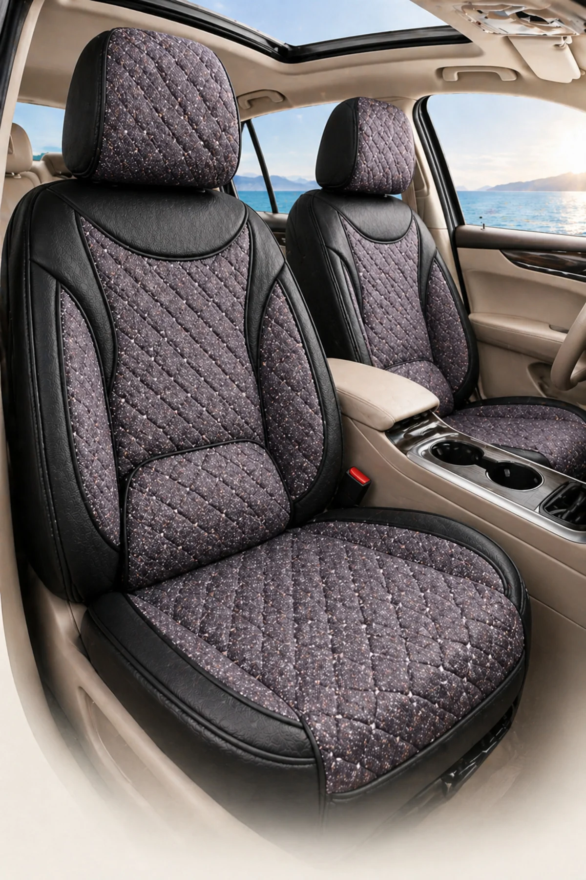 BMW 3.2 2015-2016 Uyumlu SoftCotton Serisi Pamuklu Oto Koltuk Kılıfı Siyah Füme Mürdüm Fiyatı, Yorumları ve Özellikleri