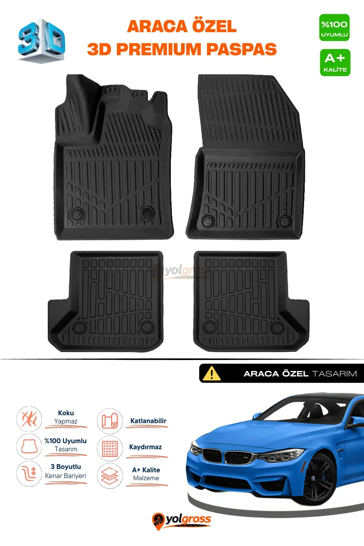 Bmw 4 Serisi F32 Coupe 3D Pro Havuzlu Paspas 2013-2020 A+ Kalite Bmw 4 Serisi F32 Coupe 3D Pro Havuzlu Paspas 2013-2020 A+ Kalite