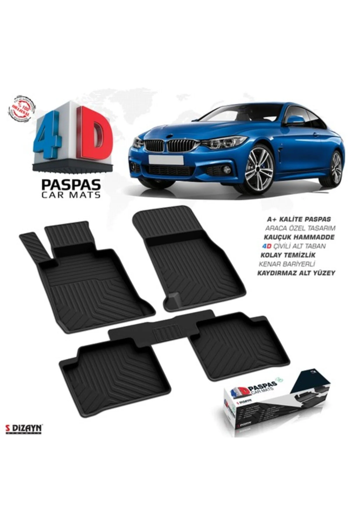 Bmw 4 Serisi F36 Grand Coupe 4D Havuzlu Paspas 2013 ve Üzeri A+Kalite
