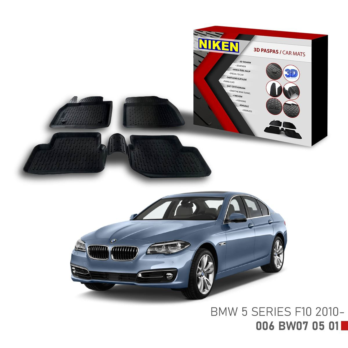 BMW 5 Series için Uyumlu F10 -2010 3D Paspas BMW 5 Series için Uyumlu F10 -2010 3D Paspas