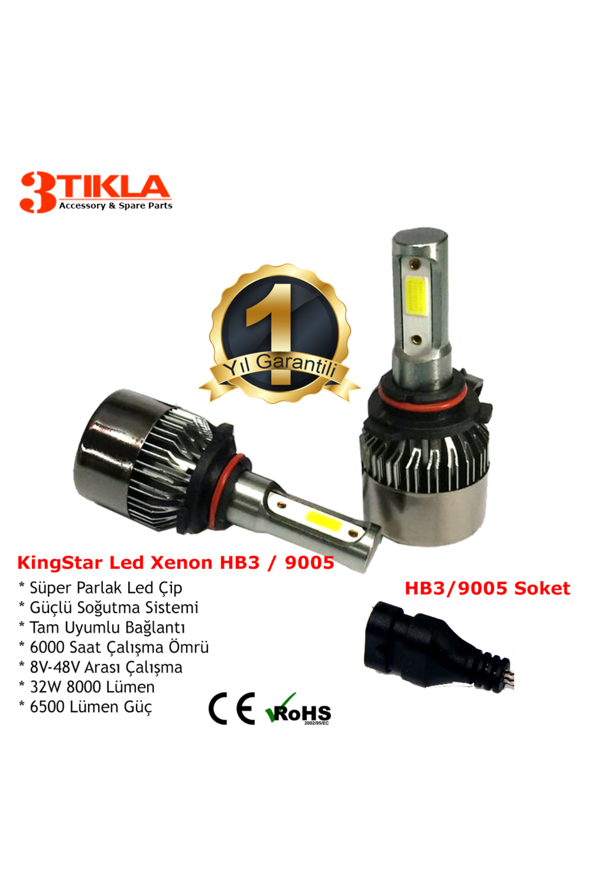 BMW 5 serisi E39 1995-2000 HB3 Uznun Far Beyaz Led Xenon Şimşek E