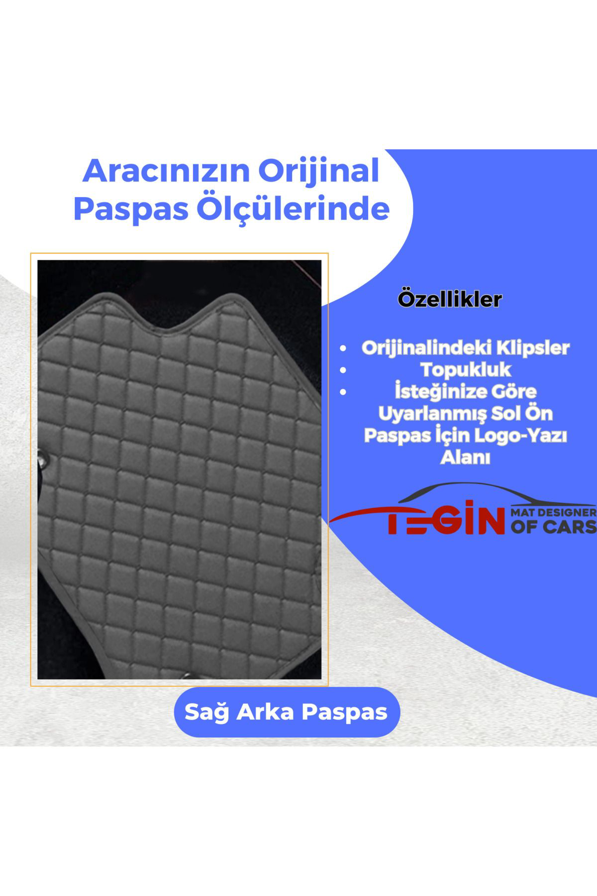 Bmw 5 Serisi E60 2004-2010 Prime Gri Deri Gri Kenar Paspas Paspas