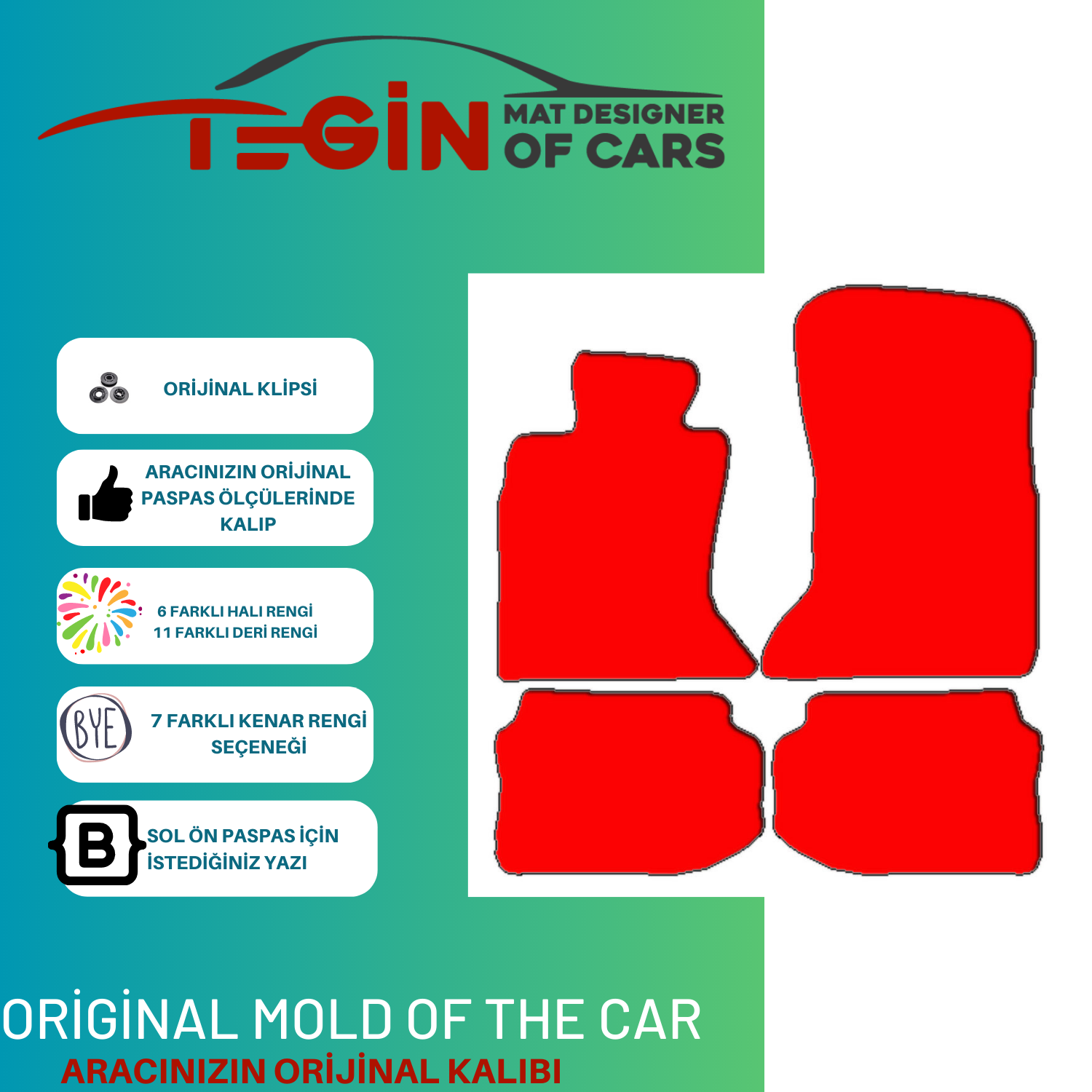 Bmw 5 Serisi F10 2011-2013 Prime Siyah Kırmızı Deri Kırmızı Kenar