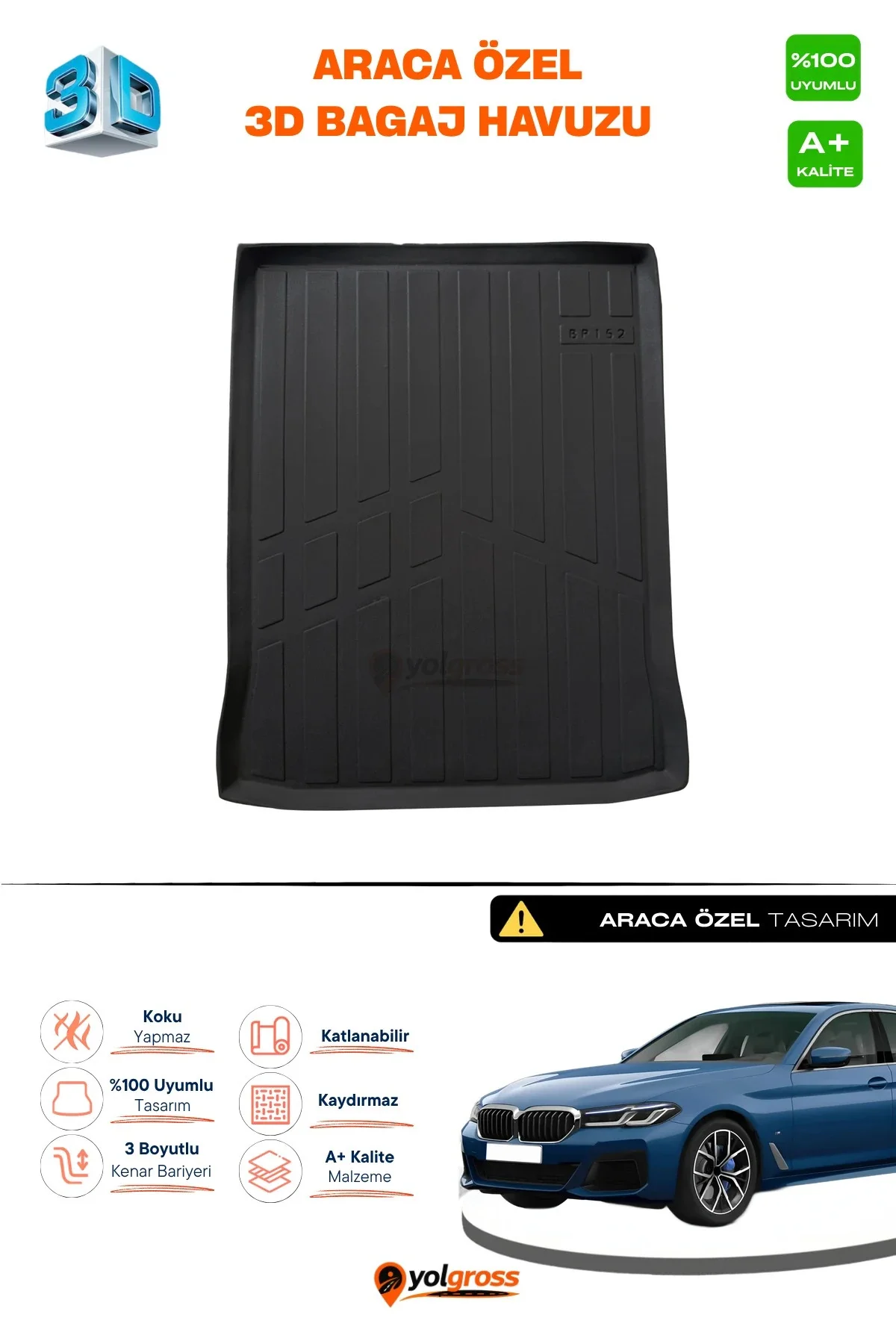 Bmw 5 Serisi G30 3D Pro Bagaj Havuzu 2017-2023 A+ Kalite Bmw 5 Serisi G30 3D Pro Bagaj Havuzu 2017-2023 A+ Kalite