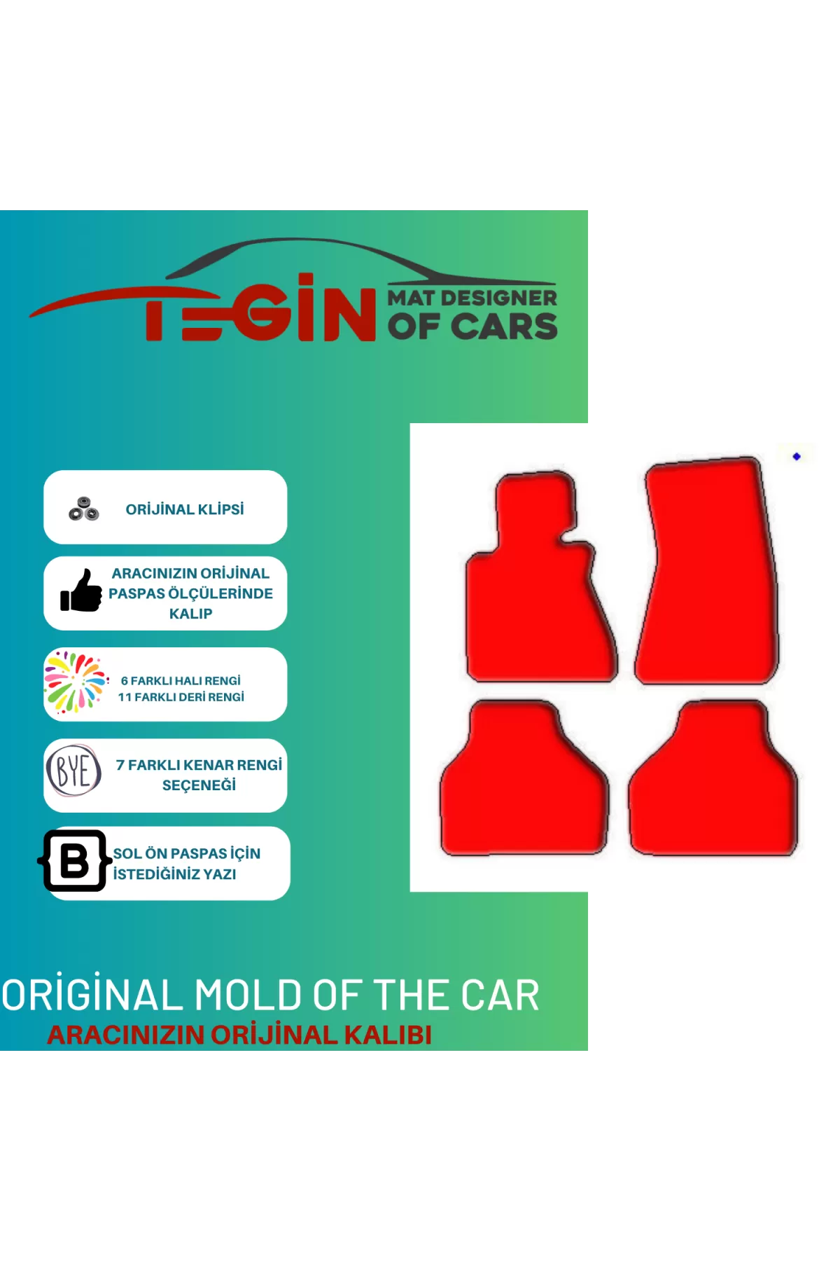 Bmw 7 Serisi E66 2002-2009 -long Prime Sarı Halı Mavi Kenar Halı 