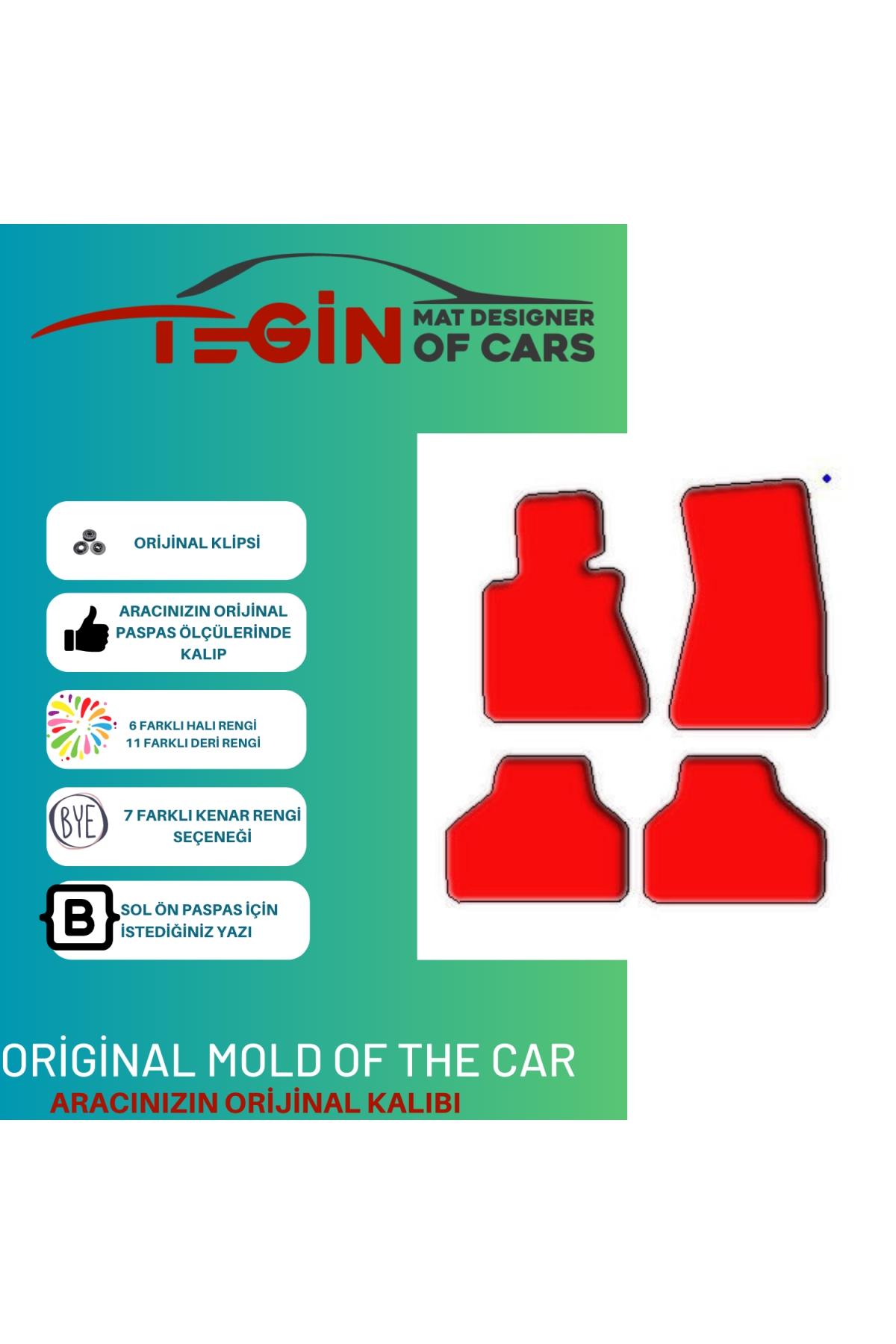 Bmw 7 Serisi E65 2002-2009 -short Prime Siyah Deri Kırmızı Kenar 