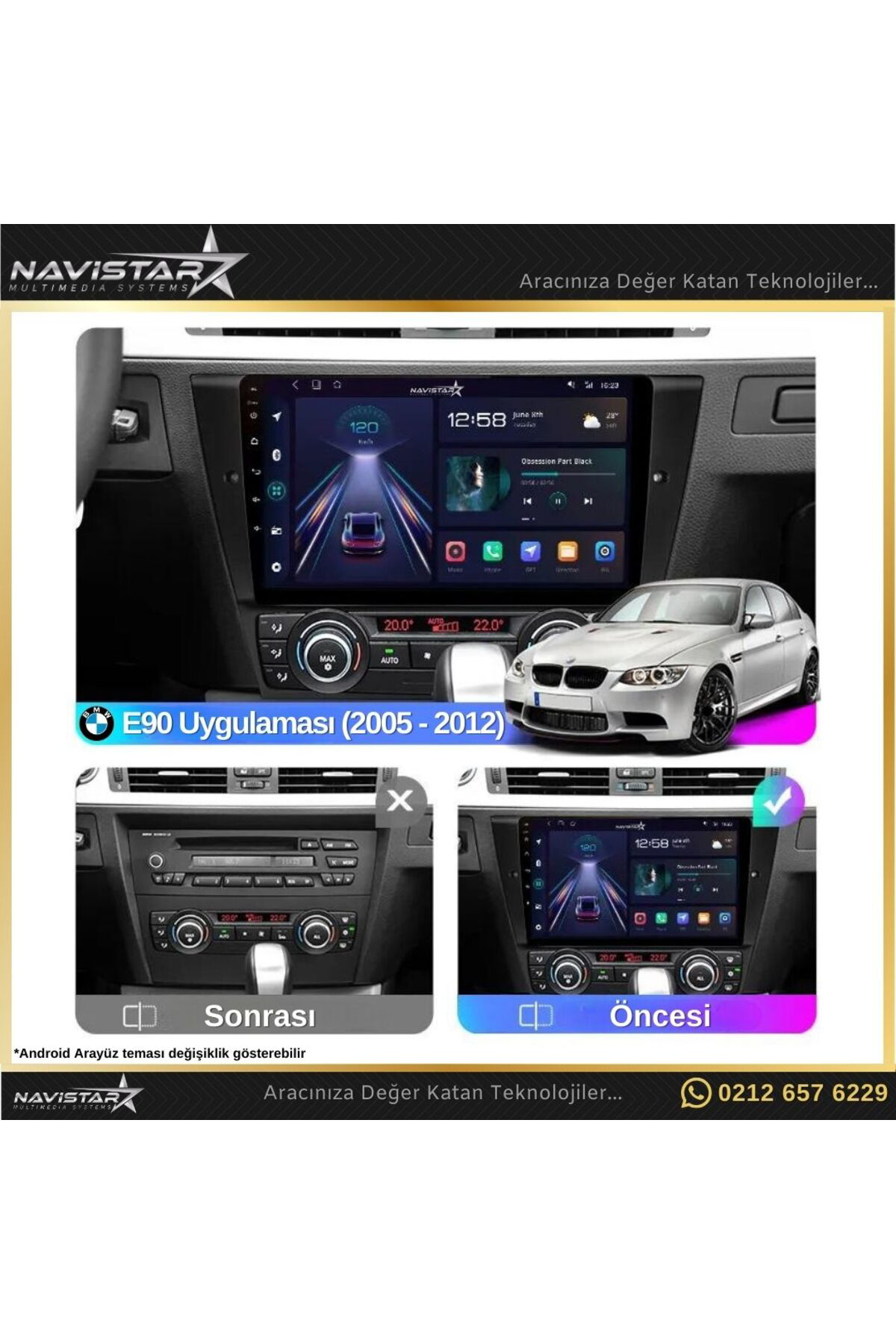 Bmw E90 2005-2012 Model 2gb 64gb Android 13 Kablosuz Carplay Navi Bmw E90 2005-2012 Model 2gb 64gb Android 13 Kablosuz Carplay Navi