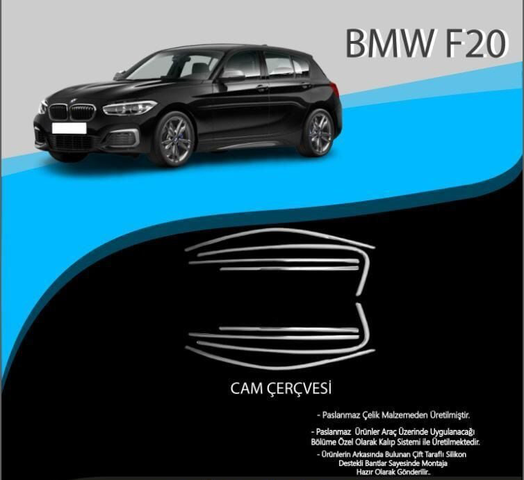 Bmw F20 Uyumlu Krom Cam Çerçevesi Paslanmaz Çelik 8 Parça F20 (20 Bmw F20 Uyumlu Krom Cam Çerçevesi Paslanmaz Çelik 8 Parça F20 (20