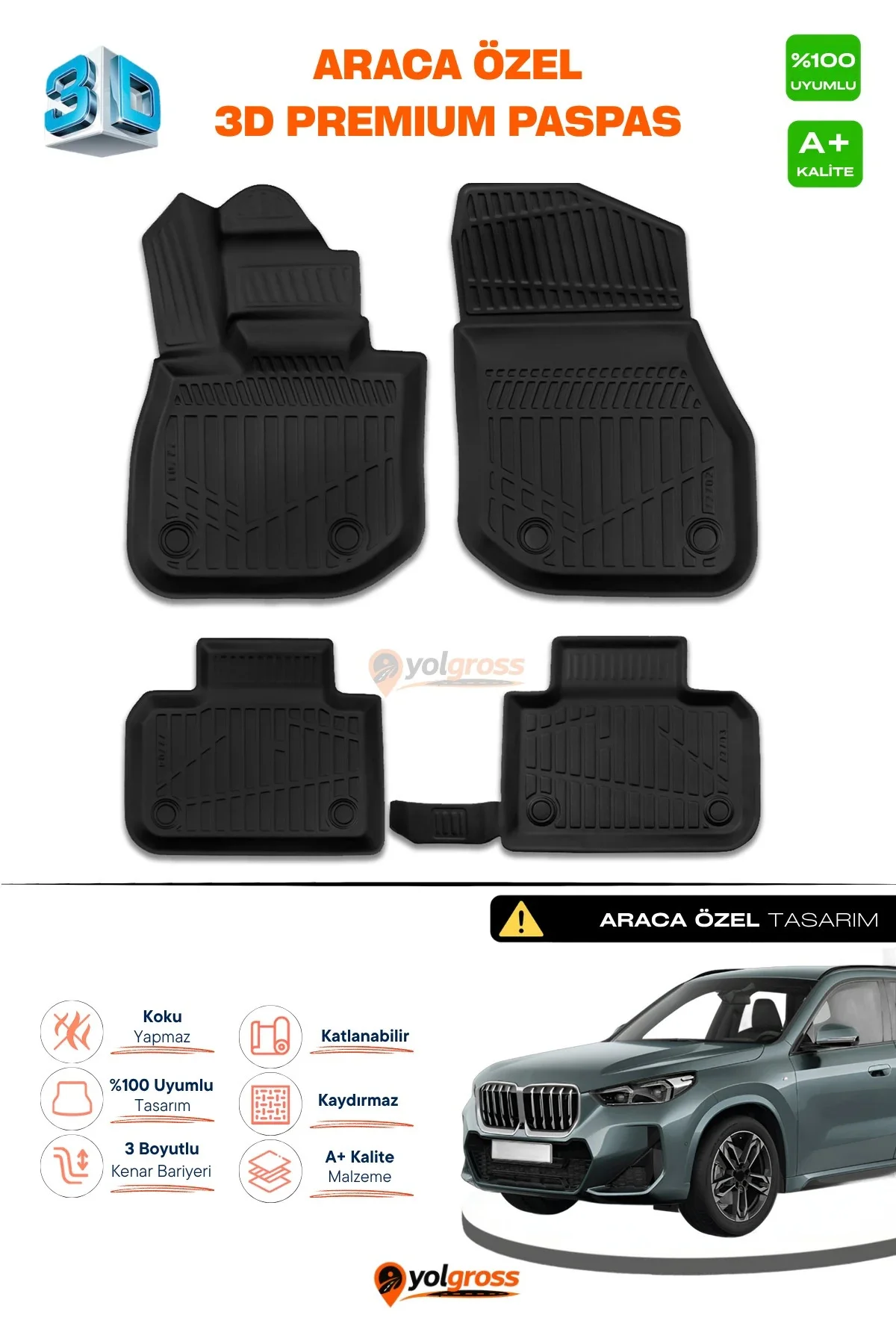 Bmw IX1 3D Pro Havuzlu Paspas 2024 Üzeri A+ Kalite