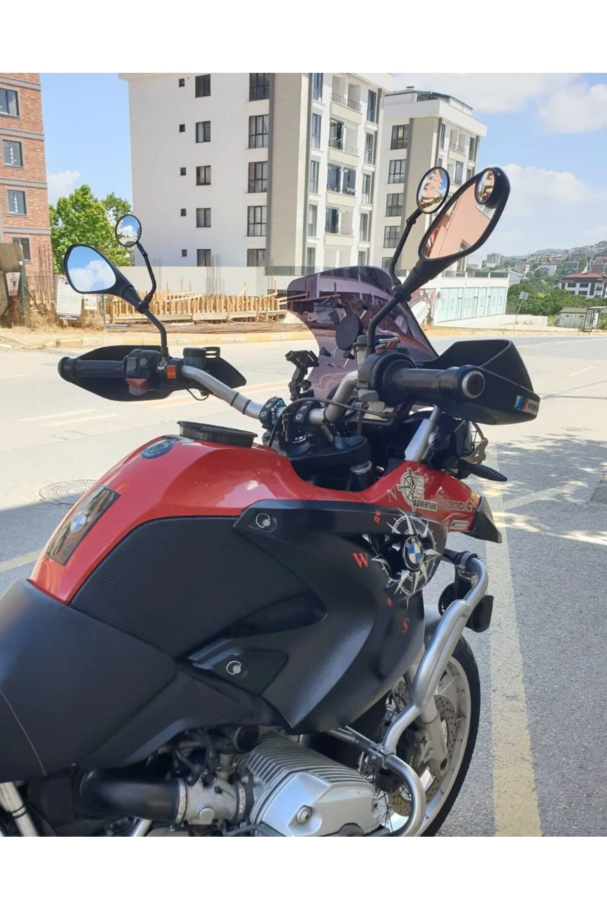 Bmw R 1200 GS Ön Cam 2004-2012 Model 40cm Siyah Renkli 4mm KISA
