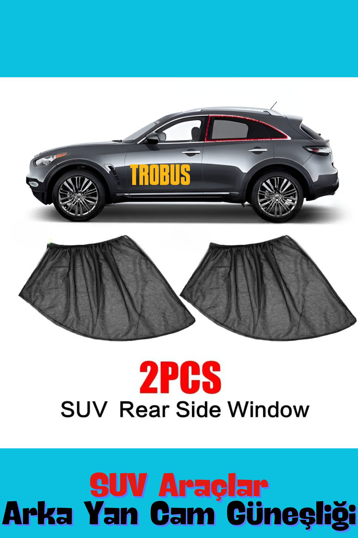 BMW X1 2009 - 2015 SUV Uyumlu Yan Cam Güneşliği Ön veya Arka