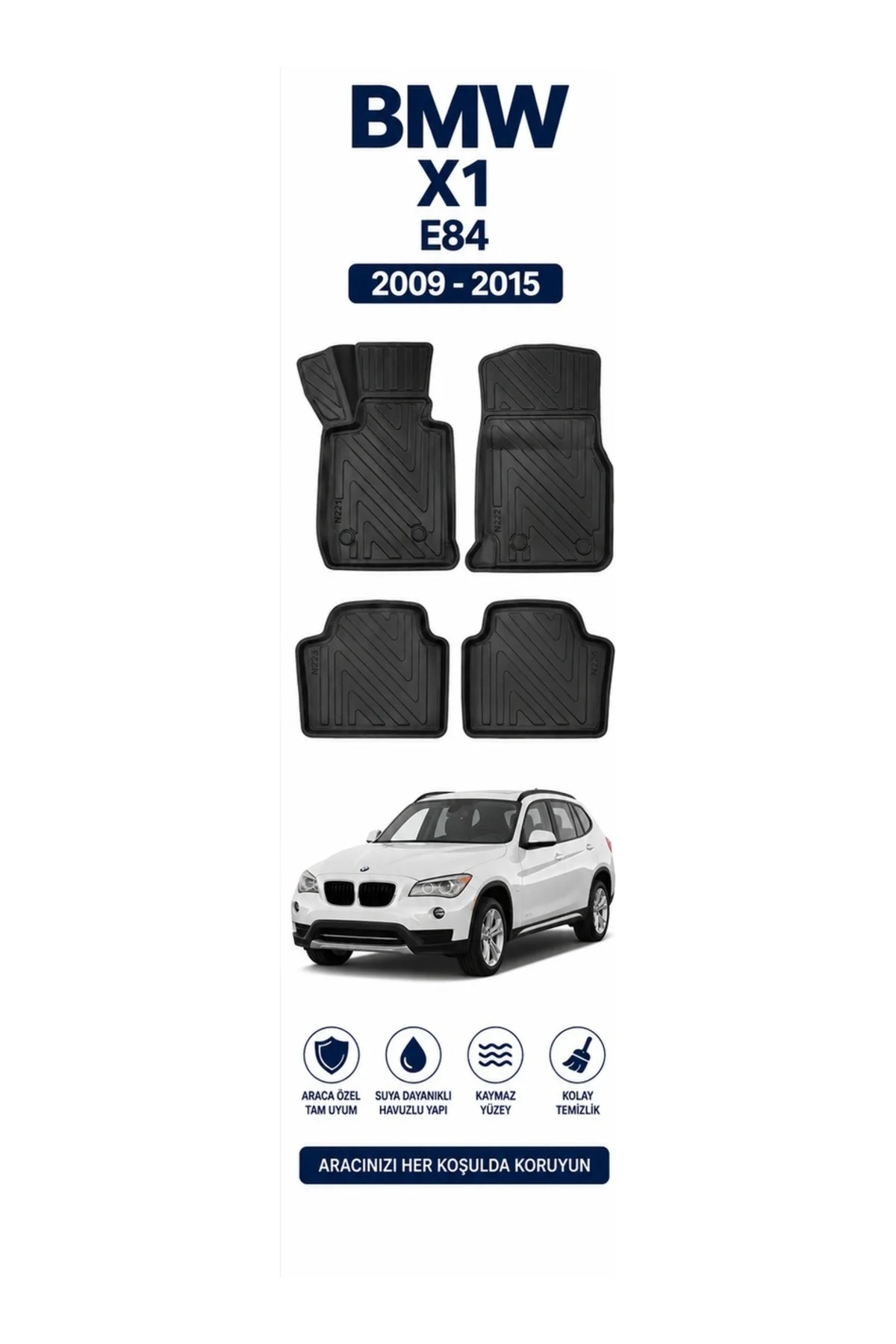 BMW X1 E84 2009-2015 Karbon Desenli Premium 3D Havuzlu Oto Paspas BMW X1 E84 2009-2015 Karbon Desenli Premium 3D Havuzlu Oto Paspas