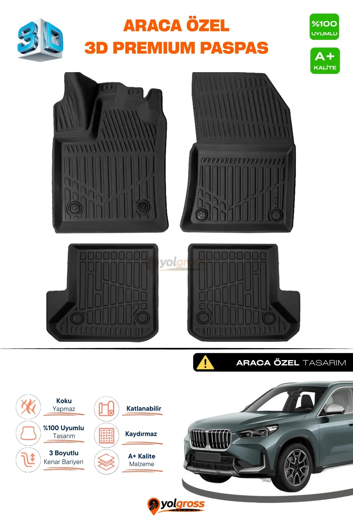 Bmw X1 U11 Phev 3D Pro Havuzlu Paspas 2022 Üzeri A+ Kalite