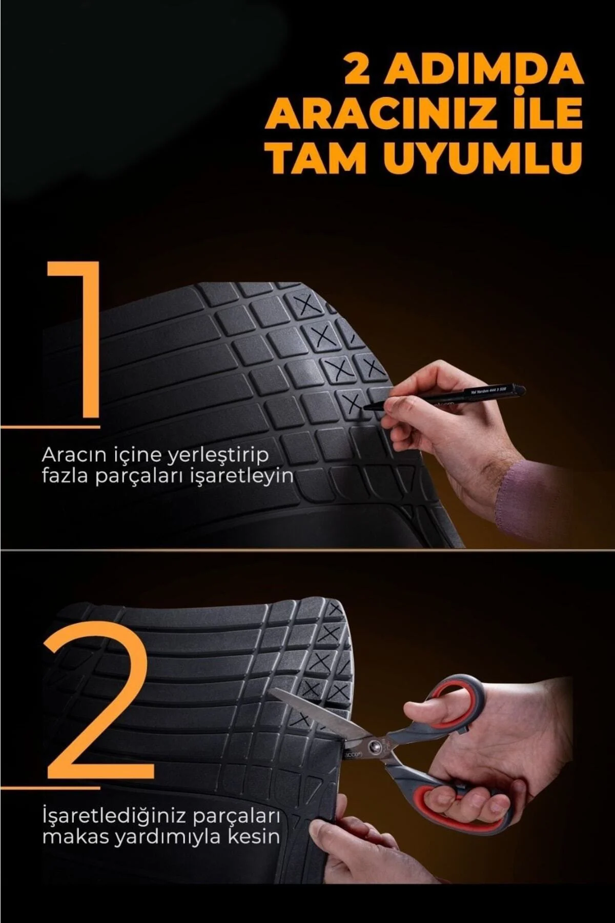 BMW X3 2020 UYUMLU HAVUZLU ÜNIVERSAL MAXİ PASPAS MAVİ - SİYAH