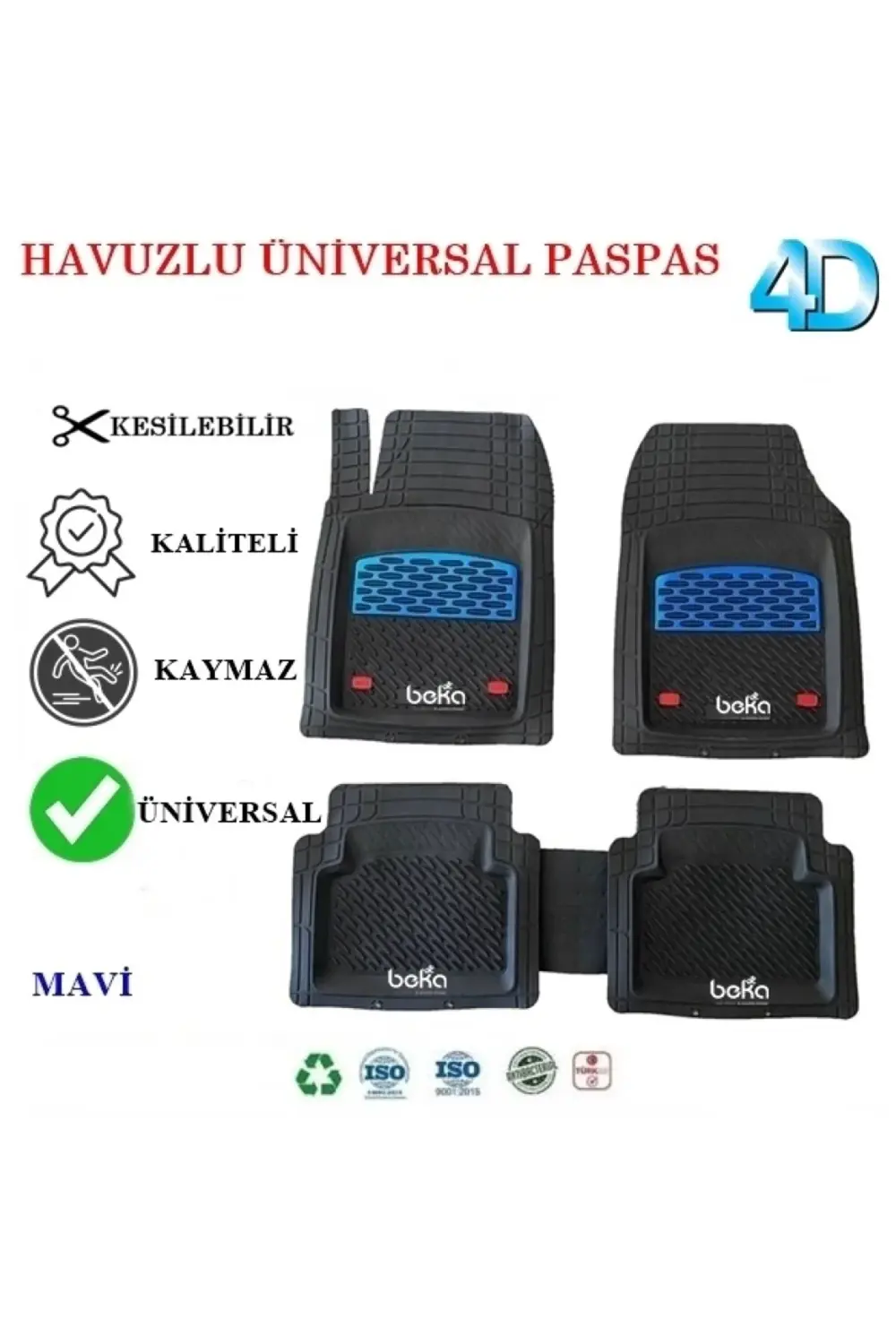 BMW X3 2022 UYUMLU HAVUZLU ÜNIVERSAL MAXİ PASPAS MAVİ - SİYAH