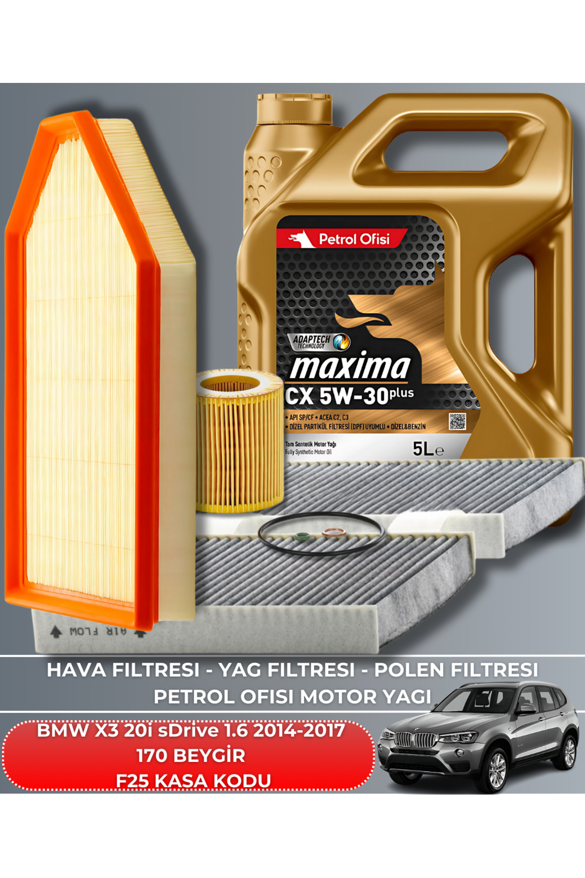 Sardes Bmw X3 20İ Sdrive 1.6 2014-2015-2016-2017 170 Beygir Filtre - Yağ