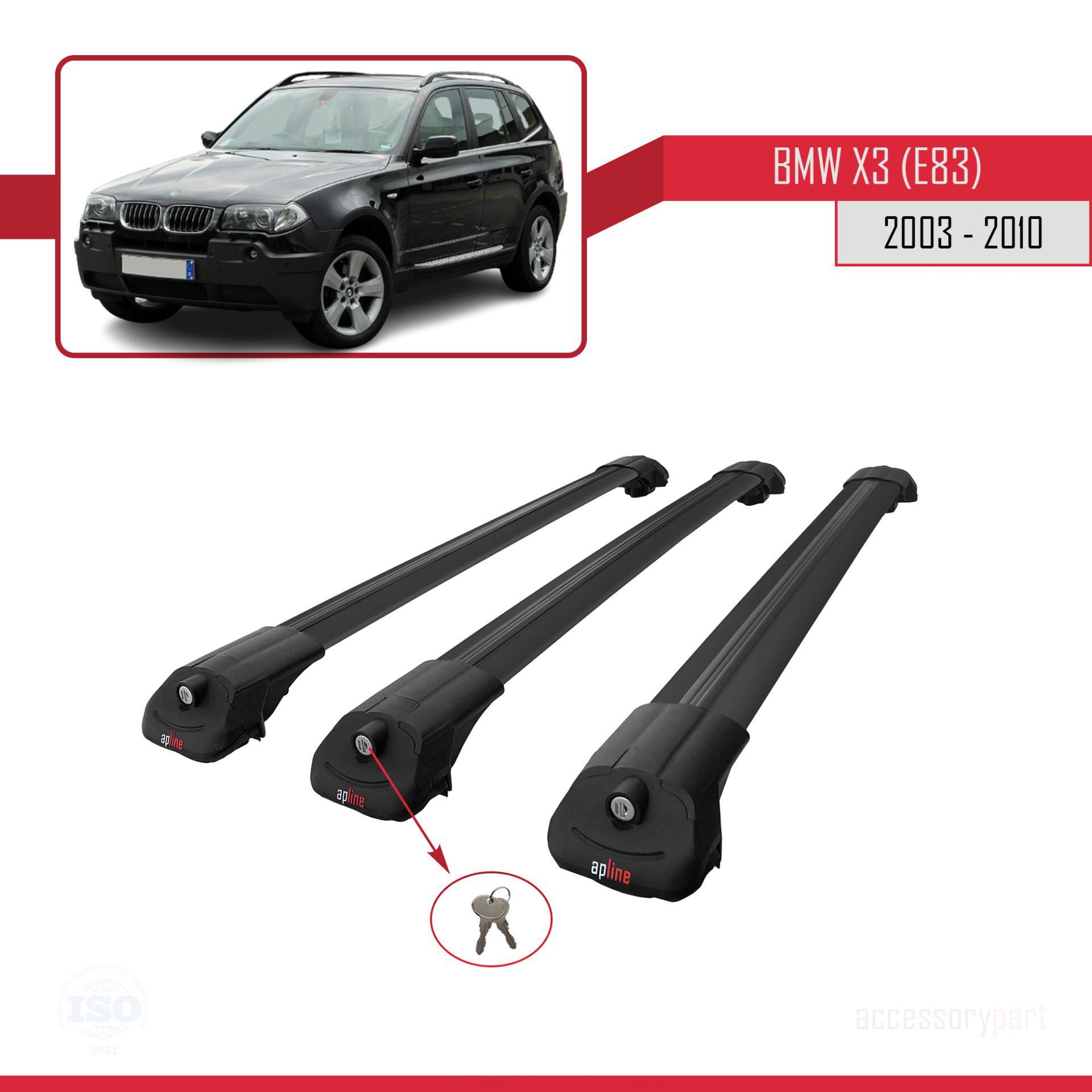 BMW X3 E83 2003-2010 Arası ile uyumlu ACE-1 Ara Atkı Tavan Barı S