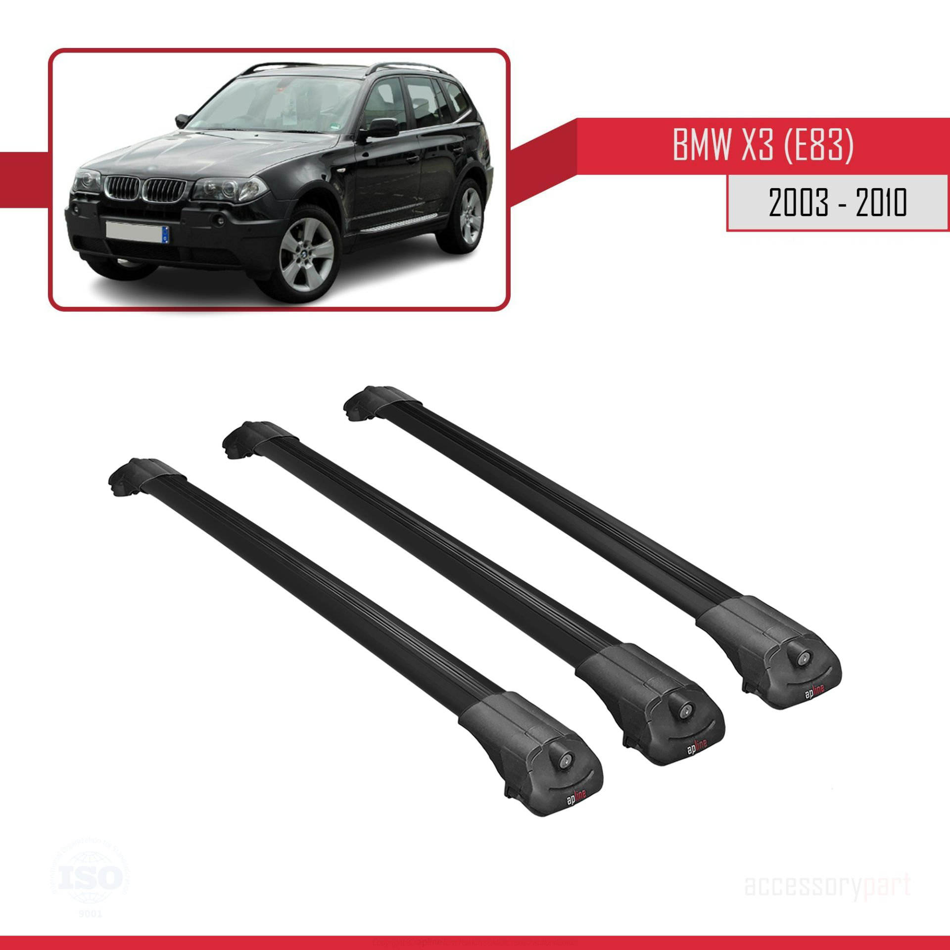 BMW X3 E83 2003-2010 Arası ile uyumlu ACE-1 Ara Atkı Tavan Barı S