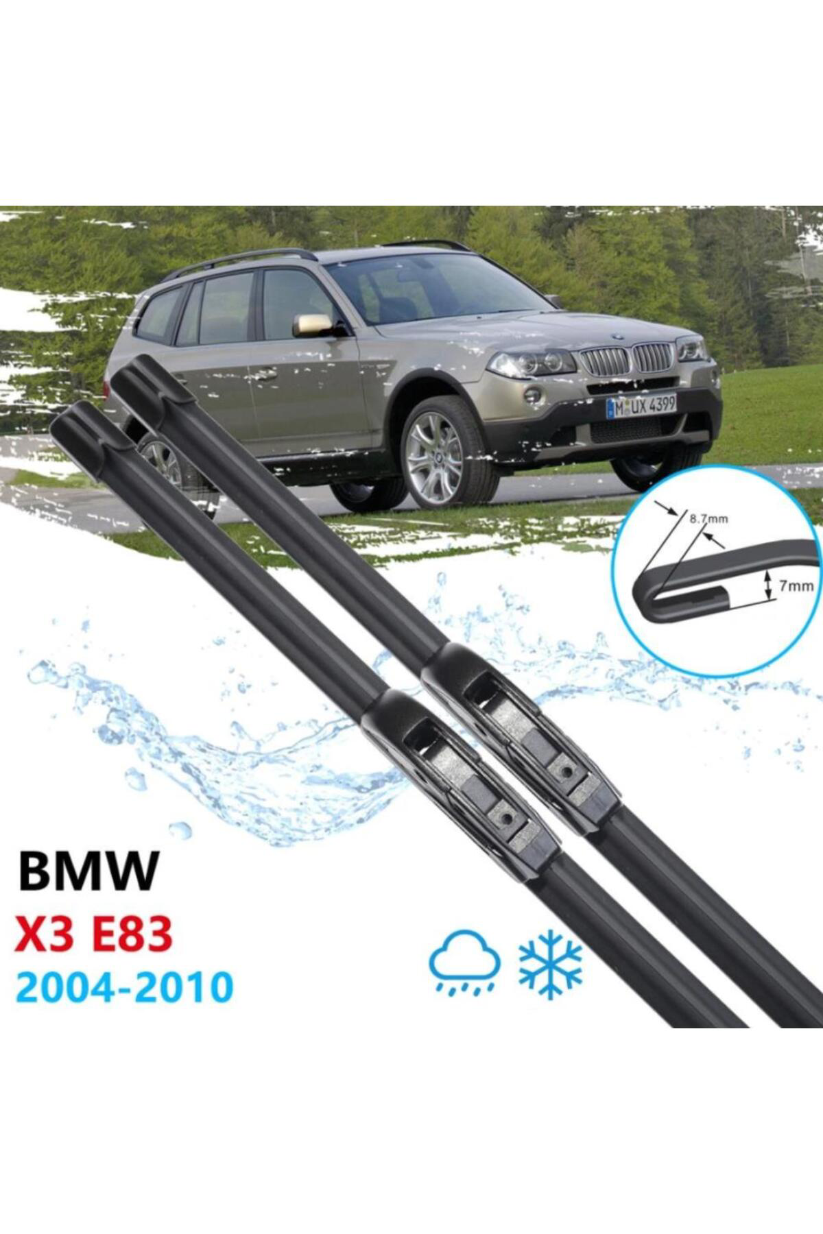 BMW X3 E83 KASA ÖN CAM MUZ SİLECEK TAKIMI 2004--2010