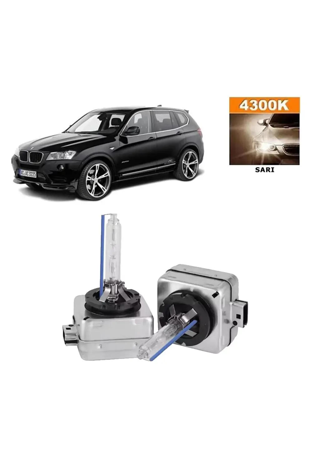 BMW X3 Serisi F25 2010-2017 Xenon D1S / D1R 4300K Sarı HID Xenon