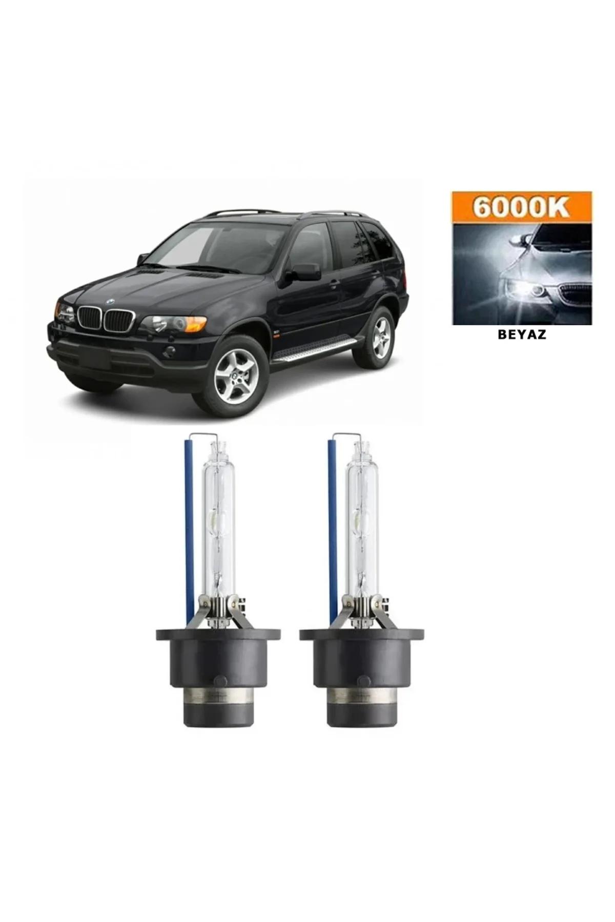 BMW X5 E53 2000-2007 D2S / D2R 6000K Beyaz HID Xenon Ampul 2 Adet