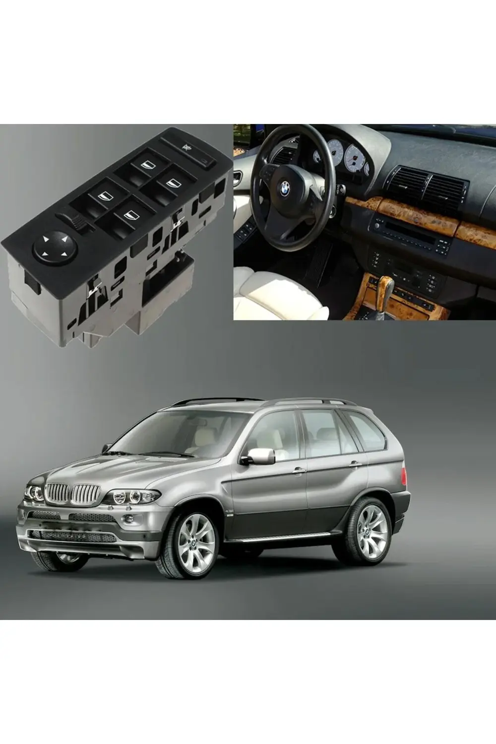 Bmw X5 E53 Sol Dörtlü Cam Düğmesi Anahtarı Katlamasız 1999--2006