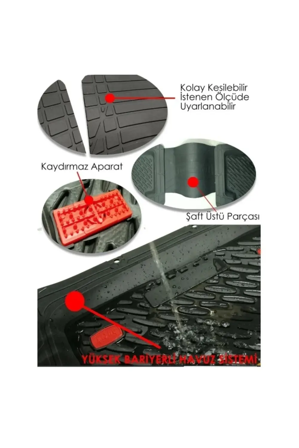 BMW X6 2008 UYUMLU HAVUZLU ÜNIVERSAL MAXİ PASPAS MAVİ - SİYAH