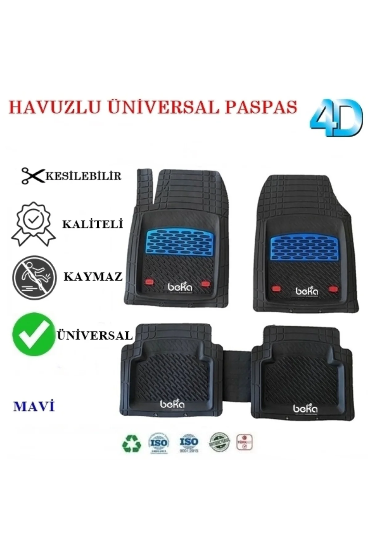 BMW X6 2010 UYUMLU HAVUZLU ÜNIVERSAL MAXİ PASPAS MAVİ - SİYAH