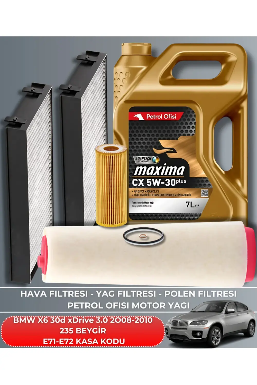 BMW X6 30d xDrive 3.0 2008-2009-2010 235 BEYGİR FİLTRE - YAĞ BAKI