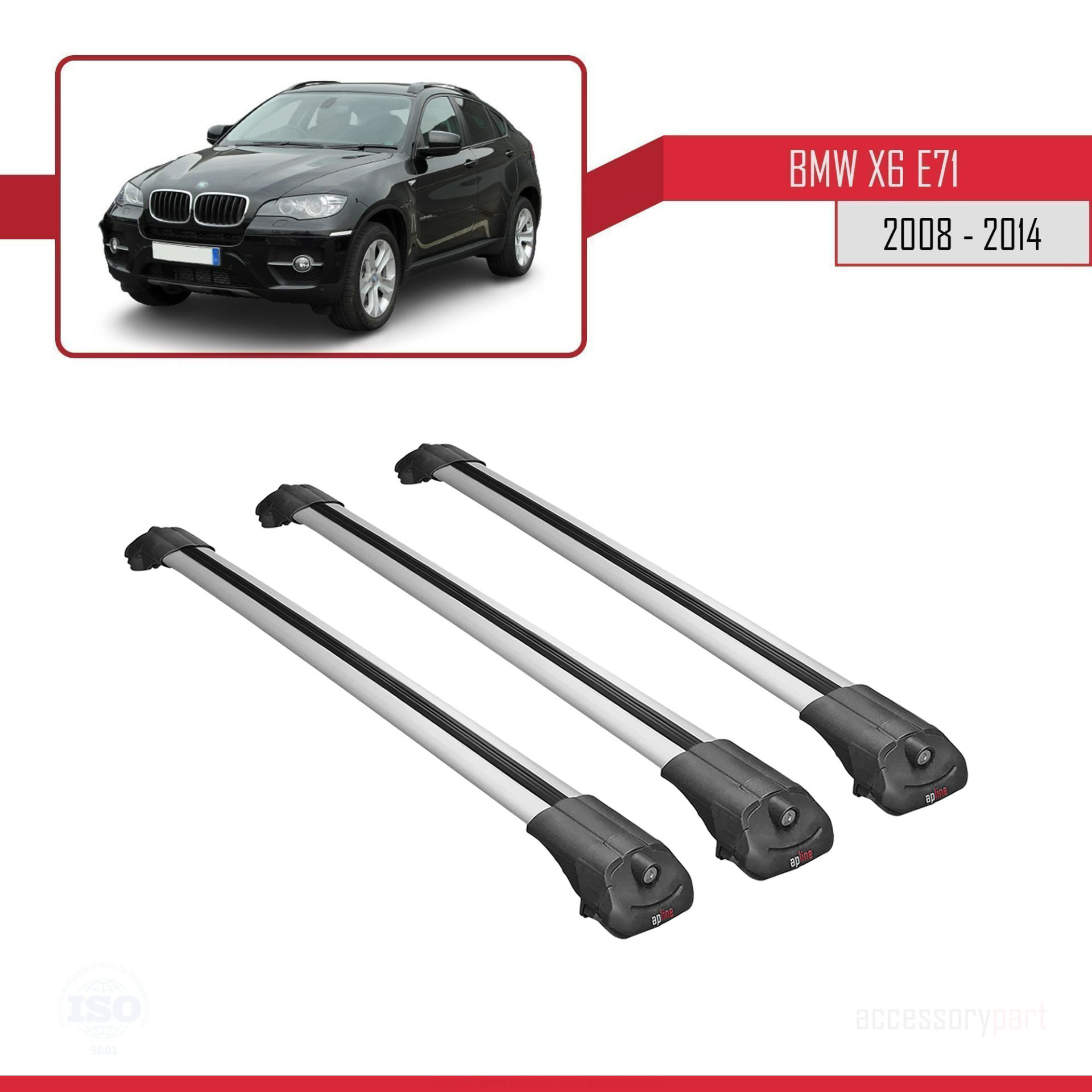 BMW X6 (E71) 2008-2014 Arası ile uyumlu ACE-1 Ara Atkı Tavan Barı