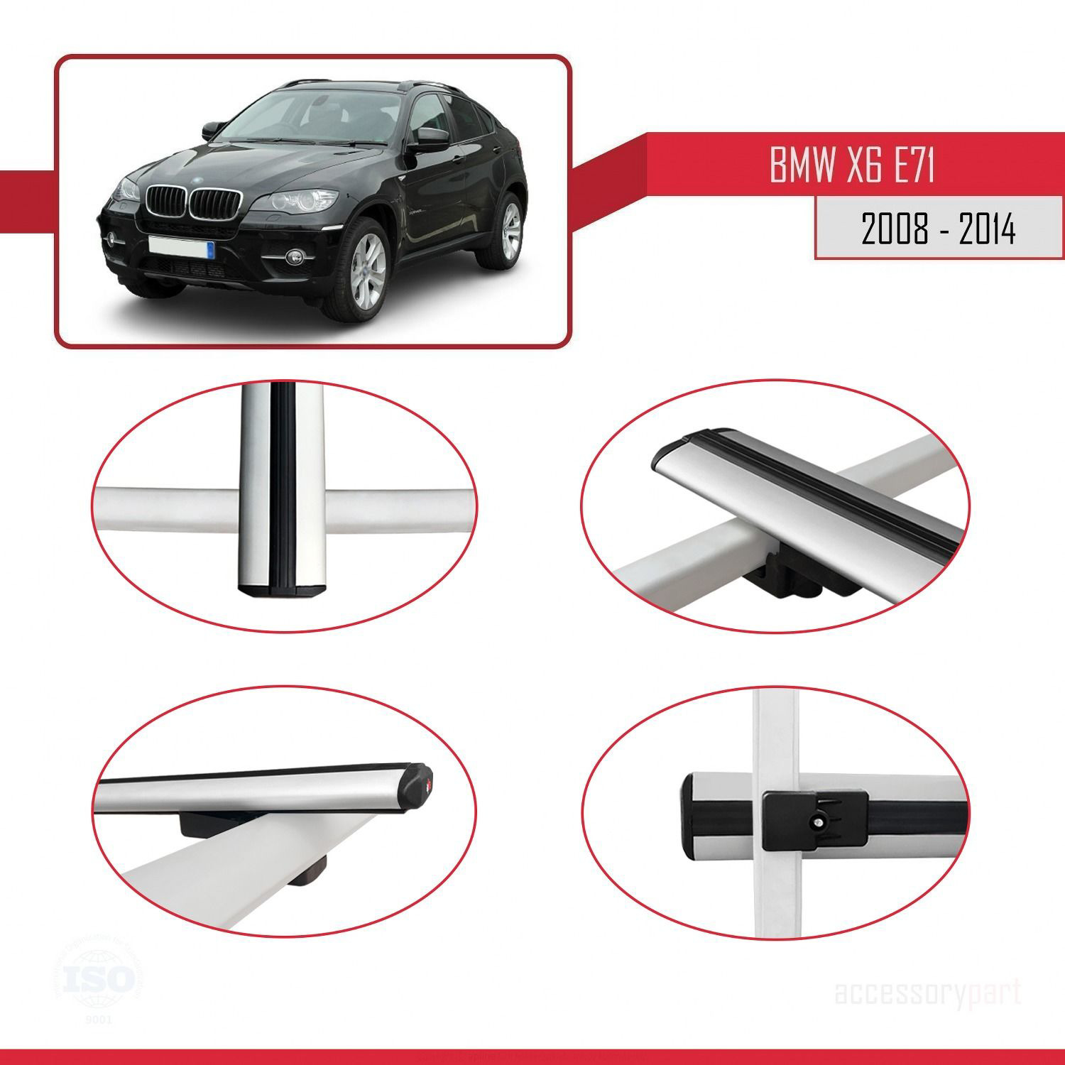 BMW X6 (E71) 2008-2014 Arası ile uyumlu Basic Model Ara Atkı Tava