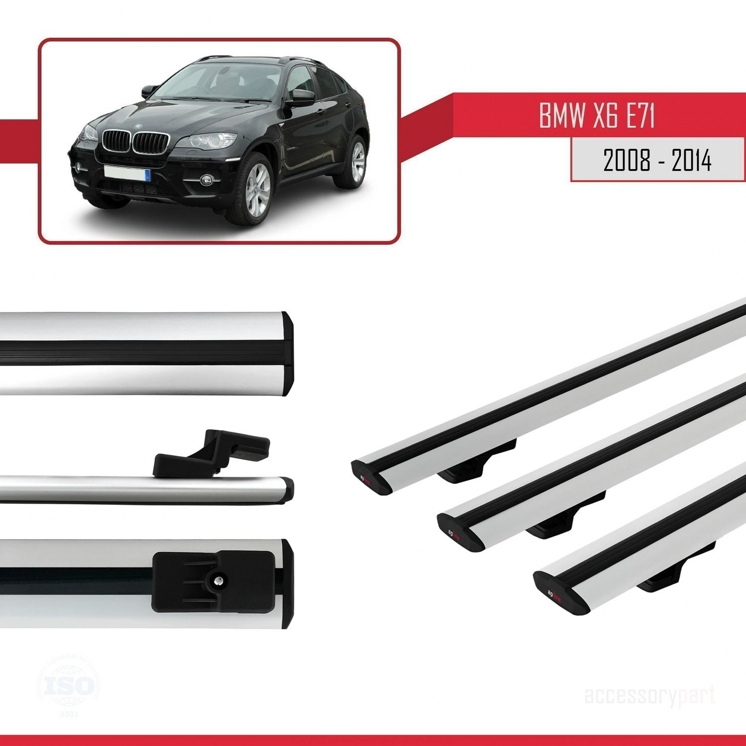 BMW X6 (E71) 2008-2014 Arası ile uyumlu Basic Model Ara Atkı Tava