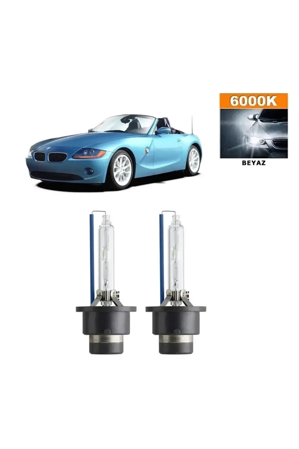 BMW Z4 E85 2002-2008 D2S / D2R 6000K Beyaz HID Xenon Ampul 2 Adet