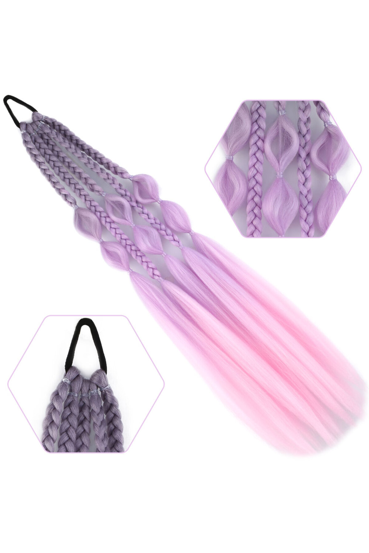 Bn Ve Düz Salaş Örgülü Lastikli At Kuyruğu / Acm06