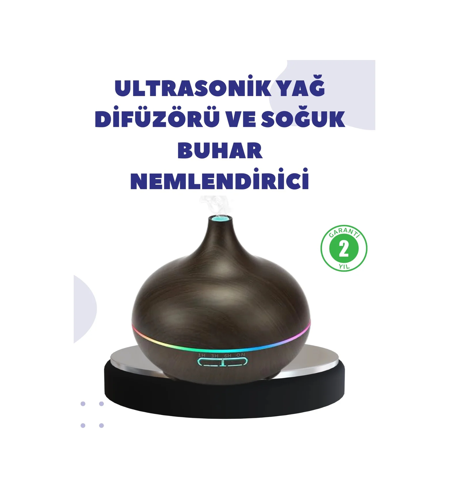 Bn01 Uçucu Yağ Uyumlu Renkli Led Işıklı Nemlendirici